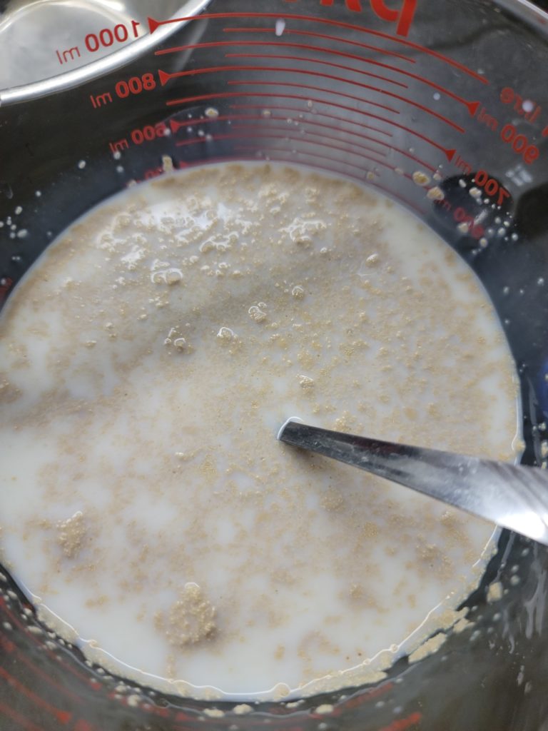 Yeast first added to warm milk